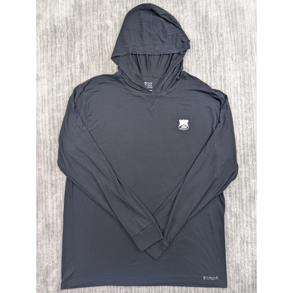 2UNDR First Layer Hoodie Men's Large Black Golf Performance SPF Sun Blocker
